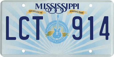 MS license plate LCT914