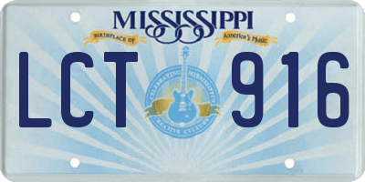 MS license plate LCT916
