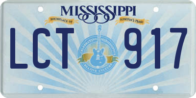 MS license plate LCT917
