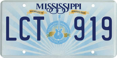 MS license plate LCT919