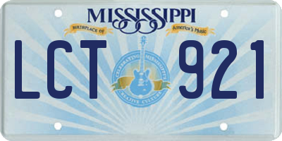 MS license plate LCT921