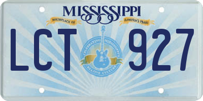 MS license plate LCT927