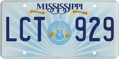 MS license plate LCT929