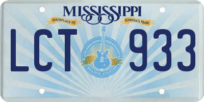 MS license plate LCT933