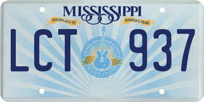 MS license plate LCT937