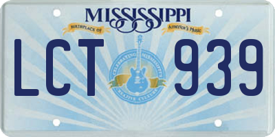 MS license plate LCT939