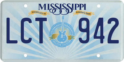 MS license plate LCT942