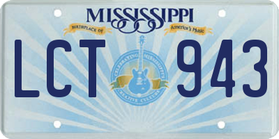 MS license plate LCT943