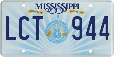 MS license plate LCT944