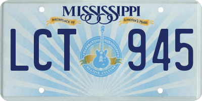 MS license plate LCT945