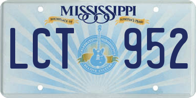 MS license plate LCT952