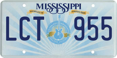 MS license plate LCT955