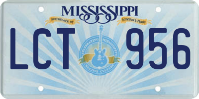 MS license plate LCT956