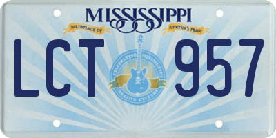 MS license plate LCT957