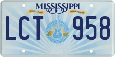 MS license plate LCT958