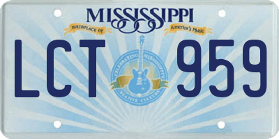 MS license plate LCT959