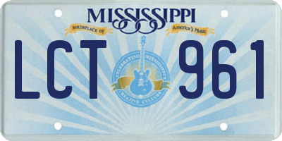 MS license plate LCT961