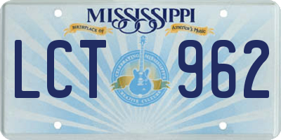 MS license plate LCT962