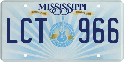 MS license plate LCT966