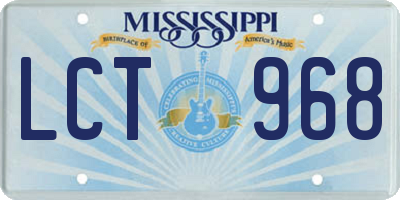MS license plate LCT968