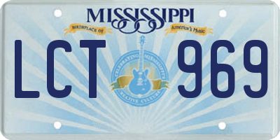 MS license plate LCT969