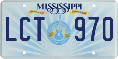 MS license plate LCT970