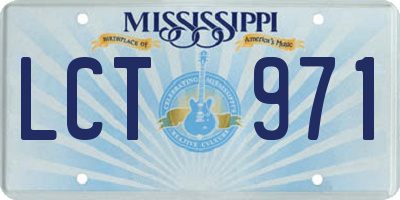 MS license plate LCT971