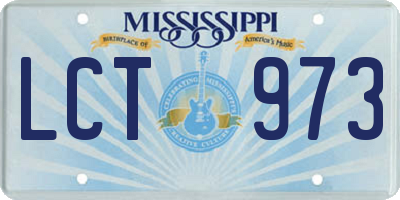 MS license plate LCT973