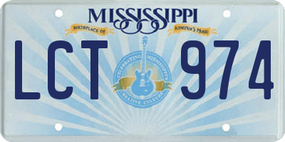 MS license plate LCT974