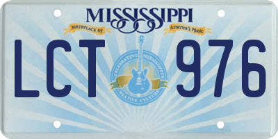 MS license plate LCT976
