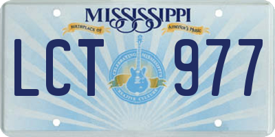 MS license plate LCT977