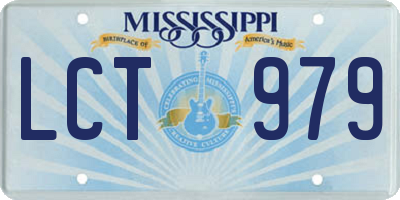 MS license plate LCT979