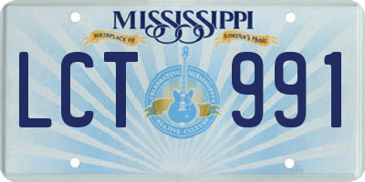 MS license plate LCT991