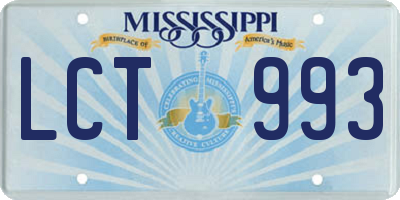 MS license plate LCT993