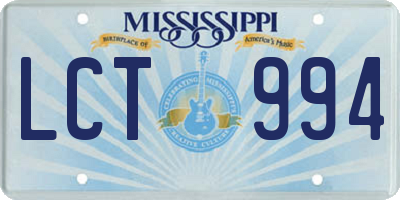 MS license plate LCT994