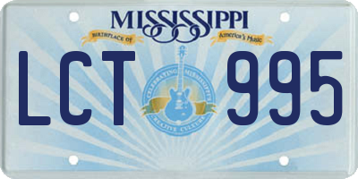 MS license plate LCT995