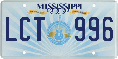 MS license plate LCT996