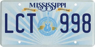 MS license plate LCT998