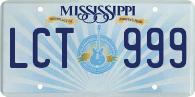 MS license plate LCT999