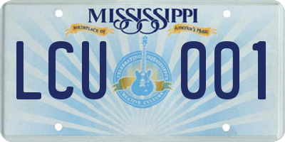 MS license plate LCU001
