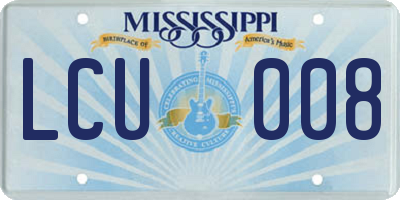 MS license plate LCU008