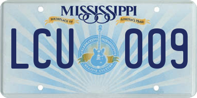 MS license plate LCU009