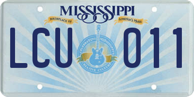 MS license plate LCU011