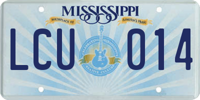 MS license plate LCU014