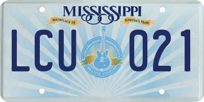 MS license plate LCU021