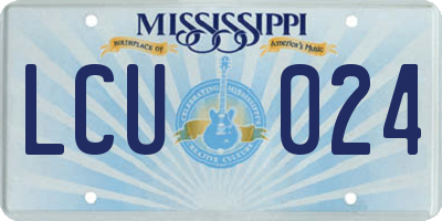 MS license plate LCU024