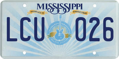 MS license plate LCU026