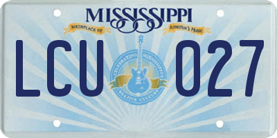 MS license plate LCU027