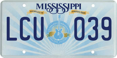 MS license plate LCU039
