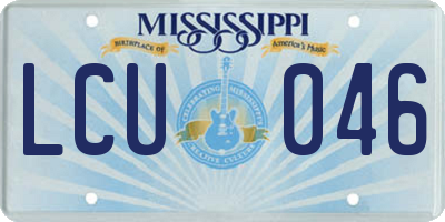 MS license plate LCU046